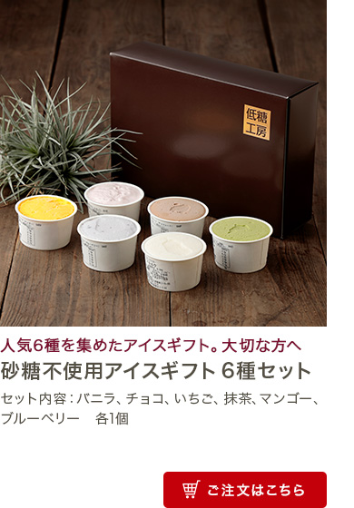砂糖不使用アイスギフト6種セット