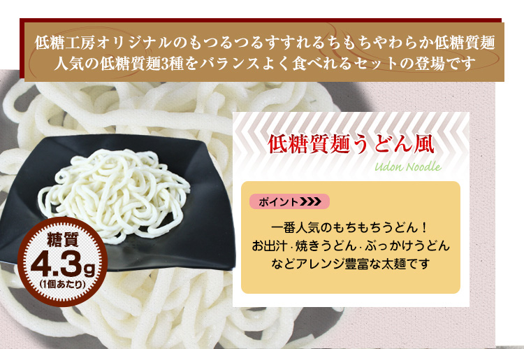 低糖工房の低糖質麺3種セット