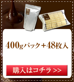 糖質オフ　スイートチョコレート400gパック＋48枚入