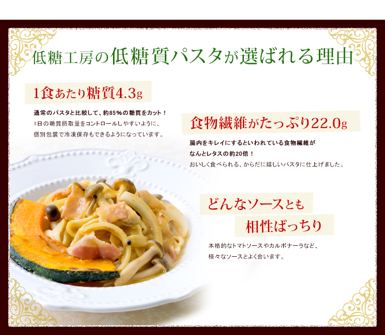 低糖工房の低糖質パスタが選ばれる理由