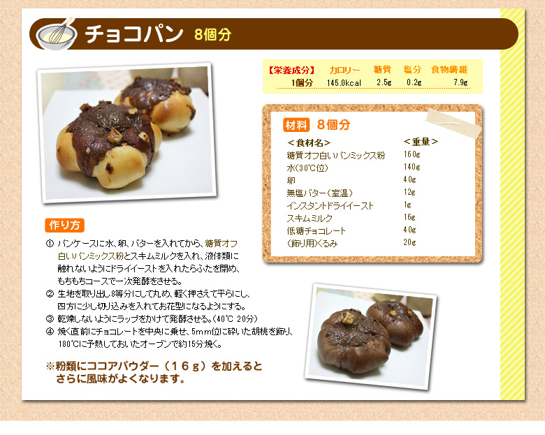 チョコパン8個分