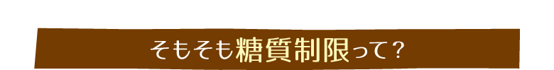 そもそも糖質制限って？