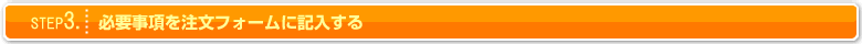 STEP3：必要事項を注文フォームに記入する