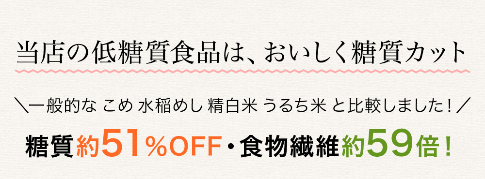 当店の低糖質食品は、おいしく糖質カット