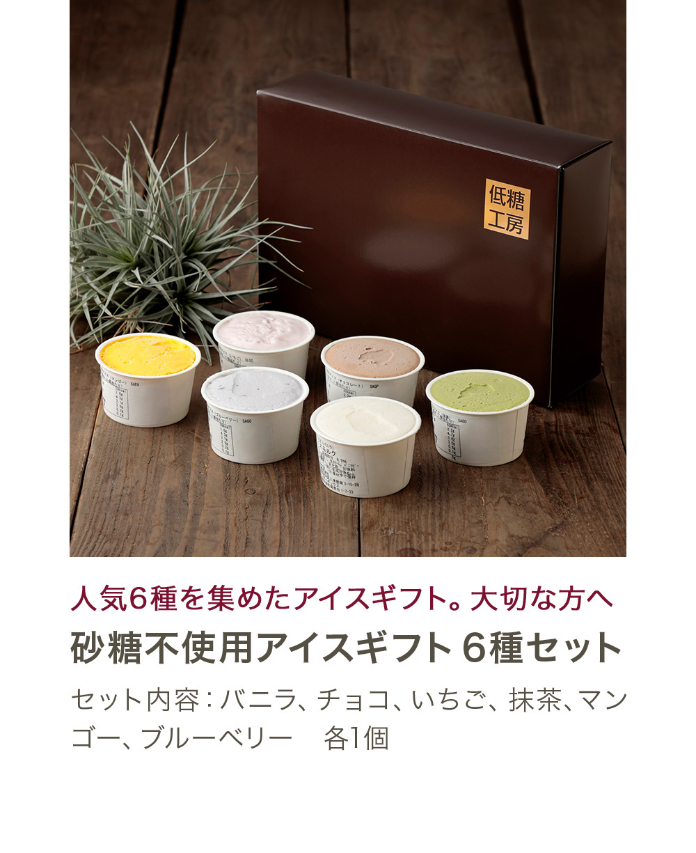 砂糖不使用アイスギフト6種セット