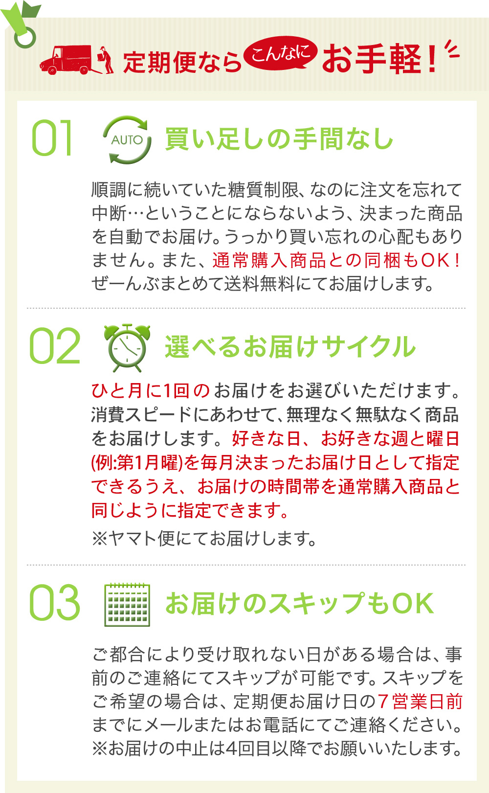 定期便ならこんなにお手軽!